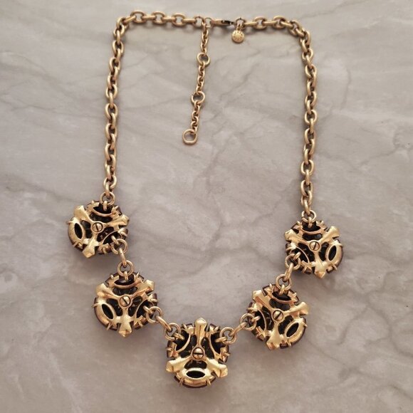 💜 J.Crew Retro Purple Rhinestone Crystal Cluster Burst Statement Necklace 💜 - Picture 8 of 13